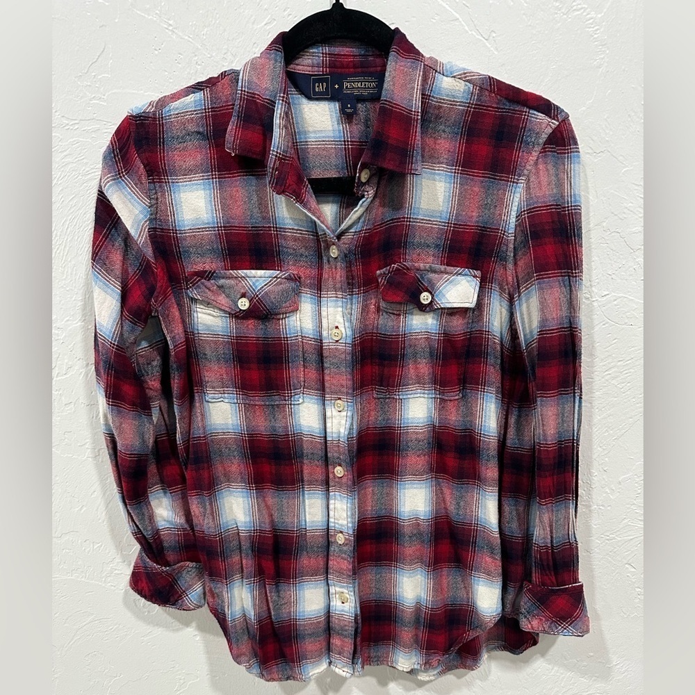 Pendleton for Gap Soft Plaid Flannel Button Down, Size Small